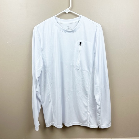 HUK Mens Icon X Pocket Shirt Long-Sleeve Performance Fishing Shirt Size Medium - Picture 1 of 6